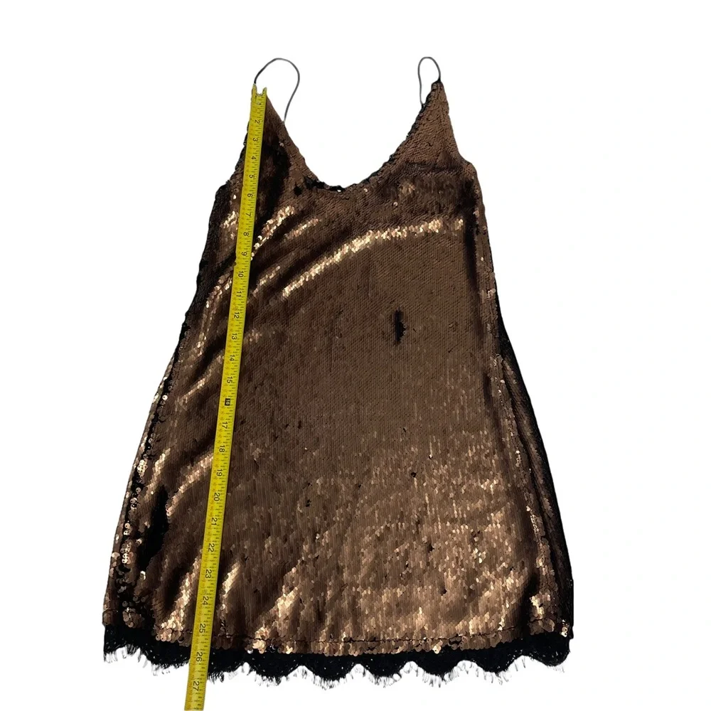 Last Chance….Free People Seeing Double Metallic Sequin Slip Dress xs - Picture 12 of 15